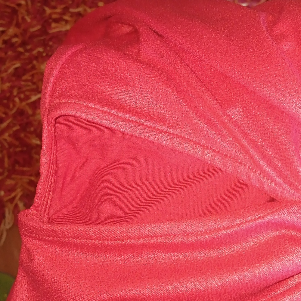 Bebe Red Ruched Dress with Cut-Out - Picture 5 of 5